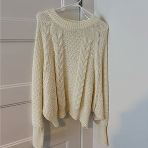 moon & madison Ivory Cable Knit Sweater